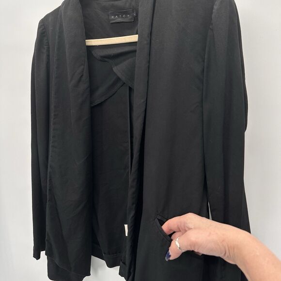 Hatch The Blazer Open Front Maternity Jacket Black Shawl Collar Sz 1 Small - Picture 3 of 13